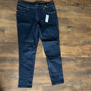 Express Flexx Mid Rise Skinny Women's Deep Indigo Jeans, size L